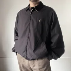 美品 90s Polo ポロ ラルフローレン ハリントン ジャケット 黒 XL ブルゾン スウィングトップ ブラック ビンテージ D152-17-0003XVW