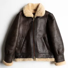 美品/希少サイズ✨【米国製】schott B-3 ムートン 44サイズ 茶色 美品】Schott B-3 大戦モデル 片ポケ WWII ムートンフライトジャケット