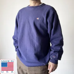 90s USA製 Champion 無地 リバースウィーブ XXL フェード 紺系 刺繍タグ スウェット チャンピオン ビンテージ アメリカ製 D151-13-0003ZVW