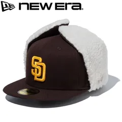 新品 NEWERA ニューエラ 正規品 ドッグイヤー キャップ サンディエゴ パドレス SD 59FIFTY CAP 帽子 ボア 耳当て イヤーフラップ MLB メジャーリーグ 秋 冬 防寒 メンズ レディース ユニセックス 茶色 ブラウン 14866619