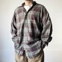90s ラルフローレン チェック柄 ボタンダウン 長袖シャツ XL 好配色 ルーズシルエット ポニー刺繍 Polo ビンテージ D150-14-0016XVW