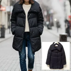 ふっくら厚め◎大人カジュアル◎【BLACK BY MOUSSY】ブラック バイ マウジー ロング ダウン ジャケット コート フェザー カジュアル シンプル アウター 秋冬 アウトドア ブラック レディース サイズ 1 (S相当) /M37962jaのサムネイル
