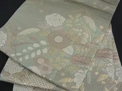 平和屋着物■六通柄袋帯　辻が花　金糸　逸品　qp0422