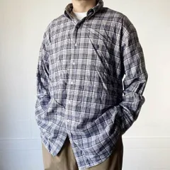 90s ラルフローレン BLAKE ボタンダウン チェック柄 長袖シャツ XL コットン ルーズ Polo ビンテージ D150-14-0015XVW