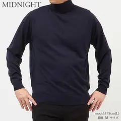 ジョンスメドレー JOHN SMEDLEY メンズ タートルネックニット LEVINE MODERN FIT 30ゲージ メリノウール MIDNIGHT