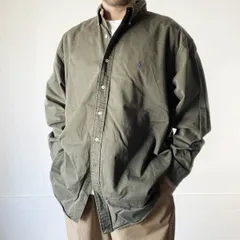 90s ラルフローレン BLAKE ボタンダウン 長袖シャツ XL 緑系 ワンポイント刺繍 ブレイク 大きいサイズ D150-14-0013XVW