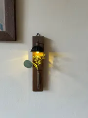 ❶古道具木製電池ランプ  アンティーク風　ハンドメイド古材ランプ