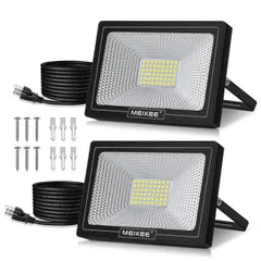 MEIKEE led 投光器 作業灯 看板灯 50W 昼光色 集魚灯 駐車場灯 省エネ 高輝度 豪雨対応 工場 IP66防水 体育館用 倉庫照明 防犯灯 ナイター 船舶 屋外作業 屋内 屋外 設置可能 BBQ用 6500K 5000LM 500w相当 5万時間