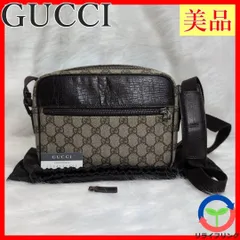 【美品】GUCCI GGスプリーム ショルダーバッグ クロスボディバッグ 保存袋 グッチ キャンバス レザー PVC ダブルG GG柄 SUPREME カメラバッグ レディース メンズ ユニセックス メッセンジャーバッグ