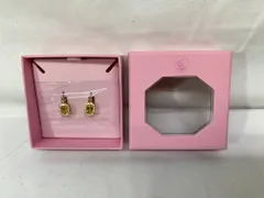 【未使用箱付き品】SWAROVSKI スワロフスキー Una ドロップピアス オクタゴンカット カラー：イエロー レディース