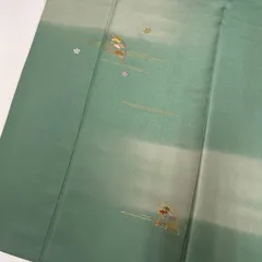 付下げ 刺繍 縮緬 一つ紋 色味の良い 訪問着 Sサイズ 正絹 着物 MK-1157-1