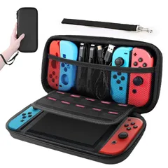 Switch 有機el ケース Switch OLED 収納バッグ Switch 保護カバー キャリングケース 耐衝撃 防水 大容量 ゲームカード10枚 旅行用 キャリングセット小物収納可 持ち運び便利 Switch oled ケース (ブラック)