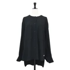 theory luxe セオリーリュクス ブラウス ブラック 黒 サイズ:38(M) | バンドカラー ブラウス / シャツ | 胸ポケット スリット | トップス 長袖【レディース】【中古】