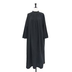 evam eva 에반에바 원피스 블랙 블랙 사이즈:2 | 20 봄 여름 코튼 더블 스탠드 컬러 원피스 | cotton double stand collar OP | 롱 탁 슬릿 | 일본제 [레이디스] [중고]