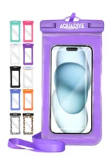 叶kanae カナエ AQUADIVE アクアダイブ 防水ケース iphone対応 android対応 スマホケース スマホ保護 6.8インチ対応 防水スマホケース 水中 撮影 完全防水 Face ID対応 エアなし 1個入り パープル