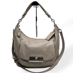 良品　コーチ　ショルダーバッグ　ハンドバッグ　2way　レザー　ベージュ