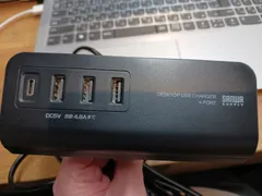 【中古品】SANWAサンワサプライ　クランプ式USB充電器　ACA-IP51BK ブラック【沖縄離島販売不可】