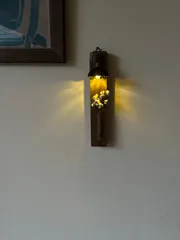 ❷ハンドメイドライト　シャビーガーデン　アンティーク照明　ドライフラワー　シャビーナチュラル　ブロカント