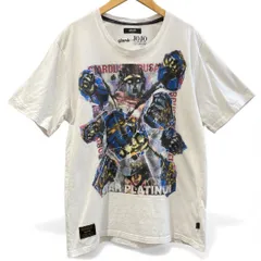 glamb×JOJO グラム×ジョジョ ジョジョの奇妙な冒険コラボStarPlatinumTシャツ 綿100% スターダストクルセイダース 空条承太郎 スタープラチナ ホワイト 柄 白 size M メンズ ゴーゴー古着マルイ草加店2435Y