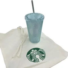 186000 新品未使用 Starbucks スターバックス 収納巾着袋付き★ ロゴコールドカップタンブラーバンピー ダイヤモンドカットデザイン 473ml