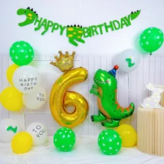 6歳 誕生日 飾り付け 恐竜 男の子 女の子 大人 恐竜 誕生日バルーン バースデー 飾り ケーキバルーン フォトフレーム バルーン クマバルーン おしゃれ 写真撮影