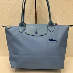 6114　LONGCHAMP　ロンシャン　プリアージュ　ルプリアージュ　トートバッグ　ハンドバッグ　水色　青　ライトブルー　ブルー　刺繍　馬刺繍　馬　ホース　レディース　シンプル　きれいめ　カジュアル　上品
