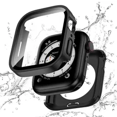 【フルカバー保護】Kawoco アップルウォッチ 防水 カバー Apple Watch SE Series 6 5 4 対応 40mm ケース 2 in 1 前後の保護 耐衝撃 iWatch 一体型 ケース 40 mm マットのブラック