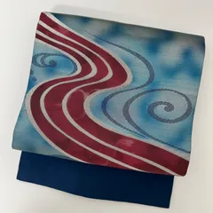 名古屋帯 正絹 流水の美しいデザイン 九寸 MA-1084