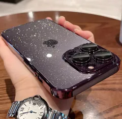 ★「極薄」 for iPhone 16 Pro Max ケース キラキラ ラメ クリア 韓国 超薄型 いphone16ProMax ケース レンズを完全に覆う一体型設計 ストラップホール付き アイフォン アイホン 可愛い  CBSF-16ProMax-zi