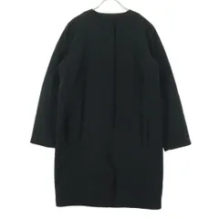 LANDS' END ランズエンド 長袖 ノーカラーコート S ブラック レディース 古着