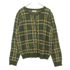 SM2 サマンサモスモス チェック柄 長袖 ニットカーディガン F カーキ レディース 古着