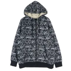 Disney ディズニー 総柄 パーカー L ブラック メンズ 古着