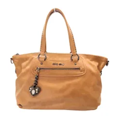 【中古】MIU MIU ミュウミュウ RR1732 2WAYバッグ サーモンピンク ヴィンテージレザー ハートチャーム付き ショルダー ハンドバッグ レディース 通勤 通学 A2504591 【無料ギフトラッピング承ります】