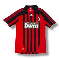 adidas ACミラン ホームレプリカ ユニフォーム 07/08 シーズン KAKA カカ 背番号22 スポーツ サッカー 赤 レッド 黒 ブラック M～Lサイズ メンズ 夏 ゴーゴー古着久喜倉庫店 No.1394Y