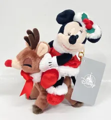 ディズニーストア プラッシュキーチェーン DISNEY CHRISTMAS ミニー(トナカイ) 2025
