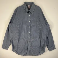 古着 80's～90's/80年代～90年代 ヴィンテージ ブルックスブラザーズ Brooks Brothers 長袖シャツ USA製 胸ポケ ボタンダウン L  ネイビー系 チェック メンズ