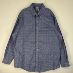 古着 ブルックスブラザーズ Brooks Brothers 長袖シャツ ボタンダウン REGENT 胸ポケ L  ブルー系 チェック メンズ