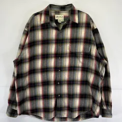 古着 90's/90年代 エディー・バウアー Eddie Bauer 長袖シャツ オンブレチェック 白タグ 胸ポケット アウトドア L マルチカラー メンズ