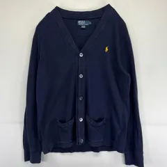 古着 90's/90年代 ポロバイラルフローレン Polo by Ralph Lauren カーディガン ワンポイントロゴ刺繍 鹿子生地  ポニー L  ネイビー メンズ