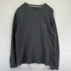 古着 ポロ・ラルフローレン POLO RALPH LAUREN 長袖Tシャツ 大きいサイズ クルーネック サーマル ワッフル生地 XL  グレー系 メンズ
