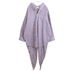 【中古A】BALENCIAGA バレンシアガ 1 レディース 長袖シャツ 21SS ストライプシャツ ドルマンスリーブ 青 白 中古A 古着のサムネイル