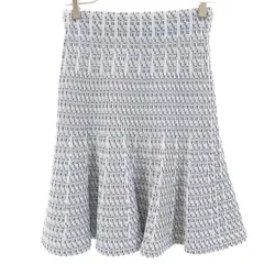 SNIDEL スナイデル ミニ丈 ツイード フレアスカート F ブルー系 レディース 古着