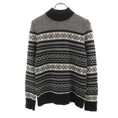 Brooks Brothers ブルックスブラザーズ 総柄 長袖 セーター M ブラック ニット メンズ 古着