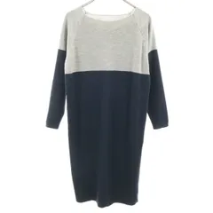 BEAMS HEART ビームスハート 長袖 ニット ワンピース ネイビー レディース 古着