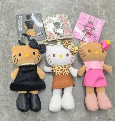 まとめゴーゴーガール ハローキティ ロング足 ぬいぐるみ キーホルダー 3種 セット