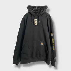 ☆タグ付き未使用品☆carhartt☆カーハート☆ハーフジップフーディー☆レインディフェンダー☆ハーフジップパーカー☆スウェット☆黒☆XL☆K25M