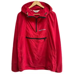 USA製 Woolrich ウールリッチ アノラックパーカー プルオーバー ハーフジップ 刺繍 赤 レッド No.L197
