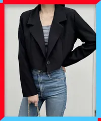 新品 ショート丈 テーラードジャケット 韓国風 秋服 春秋 アウター お洒落 きれいめトップス オフィスカジュアル【 送料無料 】