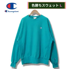 チャンピオン Champion リバースウィーブ REVERSE WEAVE スウェット L ターコイズブルー ロゴ刺繍 目あり 00s オーバーサイズ ビッグシルエット ゆるだぼ ストリート アメカジ Y2K 古着 D651