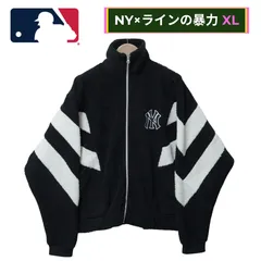 MLB メジャー ニューヨーク ヤンキース New York Yankees フリース ボアジャケット XL 相当 表記 L ブラック×ホワイト ロゴ刺繍 チームジャケット オーバーサイズ ビッグシルエット ストリート Y2K スポーツ 野球 古着 Z228